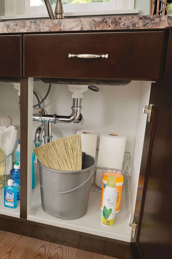 sink base cabinet with tilt-outs and cabinet mat - KCC Toronto